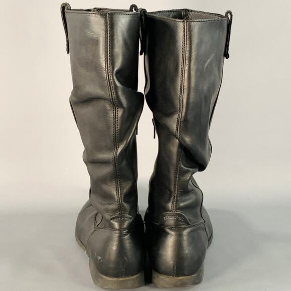 BIRKENSTOCK Size 9 Black Ruched Leather Pull On Side Zipper Boots - Picture 4 of 10
